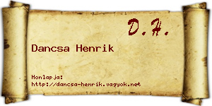 Dancsa Henrik névjegykártya
