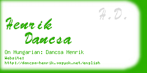 henrik dancsa business card